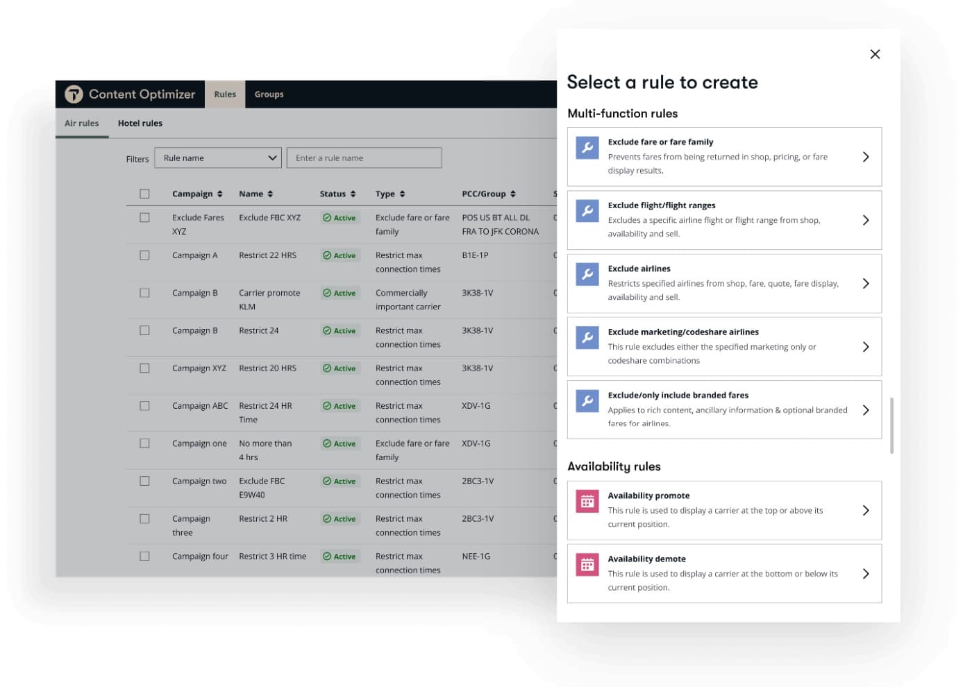 Content Optimizer v Travelport+ na triedenie ponúk